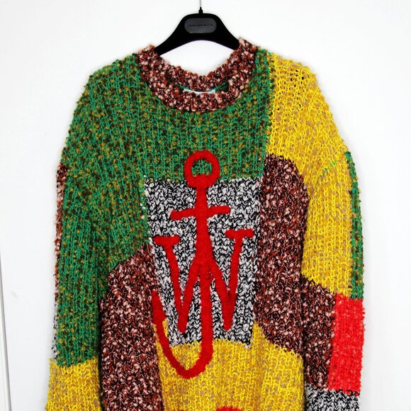 BNWT AW21 J.W.ANDERSON ANCHOR PATCHWORK SWEATER L - Picture 2 of 12